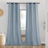 imageNICETOWN Rustic Linen 102 inch Long Curtains for Living Room Grommet Privacy Added Thick Linen Weave with Light Filter Window Curtains ampamp Drapes for Bedroom Olive Green W55 x L102 2 PanelsStone Blue