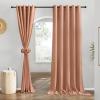 imageNICETOWN Rustic Linen 102 inch Long Curtains for Living Room Grommet Privacy Added Thick Linen Weave with Light Filter Window Curtains ampamp Drapes for Bedroom Olive Green W55 x L102 2 PanelsTerracotta