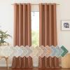 imageNICETOWN Rustic Linen 102 inch Long Curtains for Living Room Grommet Privacy Added Thick Linen Weave with Light Filter Window Curtains ampamp Drapes for Bedroom Olive Green W55 x L102 2 PanelsCaramel