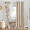 imageNICETOWN Rustic Linen 102 inch Long Curtains for Living Room Grommet Privacy Added Thick Linen Weave with Light Filter Window Curtains ampamp Drapes for Bedroom Olive Green W55 x L102 2 PanelsAngora