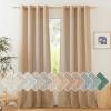 imageNICETOWN Rustic Linen 102 inch Long Curtains for Living Room Grommet Privacy Added Thick Linen Weave with Light Filter Window Curtains ampamp Drapes for Bedroom Olive Green W55 x L102 2 PanelsCamel