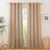 imageNICETOWN Rustic Linen 102 inch Long Curtains for Living Room Grommet Privacy Added Thick Linen Weave with Light Filter Window Curtains ampamp Drapes for Bedroom Olive Green W55 x L102 2 PanelsCamel