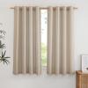 imageNICETOWN Rustic Linen 102 inch Long Curtains for Living Room Grommet Privacy Added Thick Linen Weave with Light Filter Window Curtains ampamp Drapes for Bedroom Olive Green W55 x L102 2 PanelsTaupe