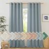 imageNICETOWN Rustic Linen 102 inch Long Curtains for Living Room Grommet Privacy Added Thick Linen Weave with Light Filter Window Curtains ampamp Drapes for Bedroom Olive Green W55 x L102 2 PanelsStone Blue