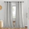 imageNICETOWN Rustic Linen 102 inch Long Curtains for Living Room Grommet Privacy Added Thick Linen Weave with Light Filter Window Curtains ampamp Drapes for Bedroom Olive Green W55 x L102 2 PanelsGrey