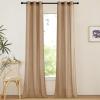 imageNICETOWN Rustic Linen 102 inch Long Curtains for Living Room Grommet Privacy Added Thick Linen Weave with Light Filter Window Curtains ampamp Drapes for Bedroom Olive Green W55 x L102 2 PanelsCamel