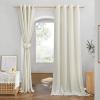 imageNICETOWN Rustic Linen 102 inch Long Curtains for Living Room Grommet Privacy Added Thick Linen Weave with Light Filter Window Curtains ampamp Drapes for Bedroom Olive Green W55 x L102 2 PanelsCream