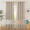 imageNICETOWN Rustic Linen 102 inch Long Curtains for Living Room Grommet Privacy Added Thick Linen Weave with Light Filter Window Curtains ampamp Drapes for Bedroom Olive Green W55 x L102 2 PanelsTaupe