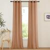 imageNICETOWN Rustic Linen 102 inch Long Curtains for Living Room Grommet Privacy Added Thick Linen Weave with Light Filter Window Curtains ampamp Drapes for Bedroom Olive Green W55 x L102 2 PanelsBurnt Orange