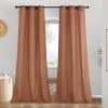 imageNICETOWN Rustic Linen 102 inch Long Curtains for Living Room Grommet Privacy Added Thick Linen Weave with Light Filter Window Curtains ampamp Drapes for Bedroom Olive Green W55 x L102 2 PanelsCaramel