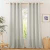 imageNICETOWN Rustic Linen 102 inch Long Curtains for Living Room Grommet Privacy Added Thick Linen Weave with Light Filter Window Curtains ampamp Drapes for Bedroom Olive Green W55 x L102 2 PanelsGrey