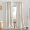 imageNICETOWN Rustic Linen 102 inch Long Curtains for Living Room Grommet Privacy Added Thick Linen Weave with Light Filter Window Curtains ampamp Drapes for Bedroom Olive Green W55 x L102 2 PanelsNatural