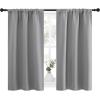 imageNICETOWN Short Room Darkening Curtains for Kitchen  Home Decoration Thermal Insulated Rod Pocket Blackout Blinds ampamp Drapes for Small Windows Silver Grey 2 Panels W34 x L45 Inch