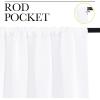 imageNICETOWN Window Curtain Panels  Semi Blackout Rod Pocket Curtain Set for Bedroom White 2 Panels 42 by 48