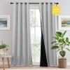 imageNICETOWN 100 Blackout Curtains 96 inches Long Grommet Portable Blackout Travel Window Treatment Thermal Curtains Energy Saving for BedroomHome Theater Off White W52 x L96 2 Panels