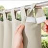 imageNICETOWN 2 Pieces Outdoor Curtainss for Patio Waterproof 95 inch Length Sticky Tab Top Thermal Insulated Blackout Window Treatment Dividers Protect Privacy for CabanaArbor W52 x L95 Silver GreyBeige