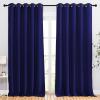 imageNICETOWN Bedroom Blackout 102 inch Curtains for Sliding Glass Door  Grommet Thermal Insulated Solid Luxury Window Treatments Sound Reducing for Living Room W66 x L102 Navy Blue Set of 2