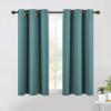 imageNICETOWN Blackout Curtains ampamp Drapes for Bedroom Sea Teal W34 x L40 Set of 2 Triple Weave Grommet Top Thermal Insulated Light Blocking Panels for BathroomLiving Room