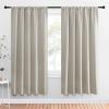 imageNICETOWN Blackout Curtains for Living Curtains Room Darkening Window Curtain Panels EasyCare Solid Thermal Insulated DraperiesDrapes for Daughter Room Natural 2 Panels 52 by 72