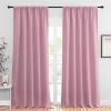 imageNICETOWN Blackout Curtains for Living Curtains Rouge Pink 2 Panels 52 by 95 Room Darkening Window Curtain Panels EasyCare Solid Thermal Insulated DraperiesDrapes for Daughter Room