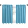 imageNICETOWN Blackout Curtains for Living Curtains Teal Blue 2 Panels 29 by 30 Room Darkening Window Curtain Panels EasyCare Solid Thermal Insulated DraperiesDrapes for Daughter Room