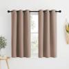 imageNICETOWN Blackout Window Curtains and Drapes for Kitchen Window Treatment Thermal Insulated Solid Grommet Blackout Drapery Panels Set of 2 34 by 48 inches Cappuccino