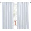 imageNICETOWN Greyish White Bedroom Curtain Panels  MultiFunction Noise Reducing Performance Window Treatment Thermal Insulated Room Darkening Drapes for Nursery 2 Panels 52 by 63