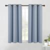 imageNICETOWN Kitchen Blackout Short Curtain Panels for Bedroom Vintage Blue 2 Panels W42 x L45 Inch Thermal Insulated Grommet Top Blackout Draperies and Drapes