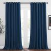 imageNICETOWN Light Reducing Grommet Curtains  Triple Woven Textured Soft Curtain Panels for Living Room Window Treatment Drapes for Sliding Door W80 x L108 Moroccan Blue 2 Pieces
