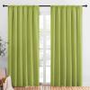 imageNICETOWN Living Room Curtains Blackout Draperies Fresh Green 1 Pair 70 x 84inch Home Decorations Thermal Insulated Solid Rod Pocket Blackout Drapes for Cafe