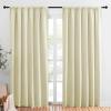 imageNICETOWN Living Room Curtains Home Decorations Thermal Insulated Solid Rod Pocket Blackout Drapes for Cafe Beige One Pair 70 x 84inch