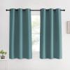 imageNICETOWN Modern Blackout Curtains Noise Reducing Greyish Blue 2 Panels W42 x L60 Inch Thermal Insulated and Privacy Room Darkening Drape Panels for Boys Guest Room Door Small Short Window