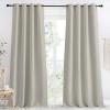 imageNICETOWN Natural Blackout Curtain 118 inch Length W55 x L118 Inch 8 Grommets Top 1 Piece Thermal Insulated Modern Window Treatment Soundproof Drape Panel for BedroomLiving Room