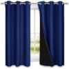 imageNICETOWN Pure White 100 Blackout Lined Curtains Royal Blue 1 Pair 37quot Width x 63quot Length Each Panel 2 Thick Layers Narrow Wide Window Treatment Thermal Insulated Drapes for Kitchen Small Window