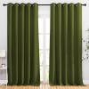 imageNICETOWN Room Darkening Curtains Extra Long 110 Inches Grommet Thermal Insulated Weighted Window Treatments for Living RoomFarmhouse W66 x L110 Olive 2 Panels