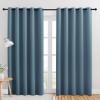 imageNICETOWN Room Darkening Draperies Window Curtain Panels Smoky Blue 2 Panels W60 x L84 inch Thermal Insulated Grommet Room Darkening Curtains for Bedroom