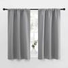 imageNICETOWN Short Room Darkening Curtains for Kitchen  Home Decoration Thermal Insulated Rod Pocket Blackout Blinds ampamp Drapes for Small Windows Silver Grey 2 Panels W34 x L45 Inch
