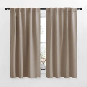 imageNICETOWN Blackout Curtain Panels for Living Room  Taupe Color 34x63 Inch 2 Panels Set Thermal Insulated Room Darkening Blackout DrapesDraperies with Rod Pocket ampamp Back Tab for Window