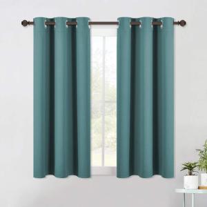 imageNICETOWN Blackout Curtains ampamp Drapes for Bedroom Sea Teal W34 x L40 Set of 2 Triple Weave Grommet Top Thermal Insulated Light Blocking Panels for BathroomLiving Room