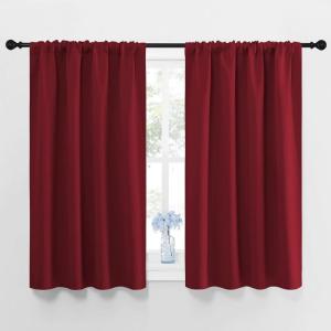 imageNICETOWN Burgundy Curtains Blackout Drape Panels  Lights Block Out Window Treatment Curtain Sets for Home Decoration on Christmas ampamp Thanksgiving Day Set of 2 Panels 42 by 45Inch