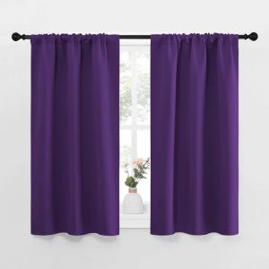 imageNICETOWN Kitchen Curtains Blackout Drapes ampamp Curtains Energy Smart Window Treatment Curtain Panels for Bedroom Royal Purple 34 in x 45 in W x L Set of 2