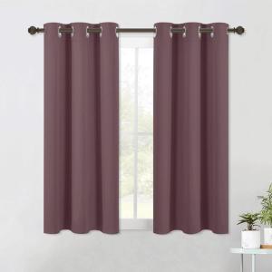 imageNICETOWN Modern Blackout Curtains Noise Reducing Thermal Insulated and Privacy Room Darkening Drape Panels for Boys Guest Room Door Small Short Window Dry Rose 2 Panels W42 x L54 Inch