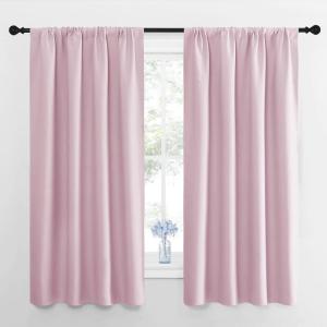 imageNICETOWN RV Blackout Curtains for Camper Windows Baby Pink 29quot Wide by 50quot Long 2 PCs Short Blackout Curtains ampamp Drapes Thermal Insulated Blackout Curtain Panels for Kids Room Play Room