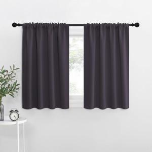 imageNICETOWN RV Bunk Curtains Greyish Purple 2 Panels W42 x L30 Inch Kitchen Window Curtains Over Sink Thermal Insulated Rod Pocket Blackout Blinds ampamp Drapes for Small Windows