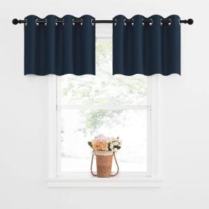 imageNICETOWN Red Blackout Tiers Window Curtains 30 inch Length 2 Panels Short Tiers for Home Decor Small Kitchen Christmas Curtains for Half Window 52 by 30 Inch 2 Panels Burgundy Red1 Panel  Biscotti Beige