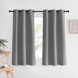 imageNICETOWN Silver Grey Bedroom Curtains 60 inch Length 2 Panels Set 34quot Wide Solid Thermal Insulated Grommet Light Blocking Blackout Curtains ampamp Drapes for Living Room