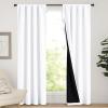 imageNICETOWN Full Shade Curtain Panels Pair of Energy Smart Rod Pocket Blackout Drapes for Guest Room Window Thermal Insulated Guest Room Lined Window DressingSilver Grey 52 x 72 inchPure White