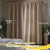 imageNICETOWN Full Shade Curtain Panels Pair of Energy Smart Rod Pocket Blackout Drapes for Guest Room Window Thermal Insulated Guest Room Lined Window DressingSilver Grey 52 x 72 inchTaupe