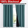 imageNICETOWN Full Shade Curtain Panels Pair of Energy Smart Rod Pocket Blackout Drapes for Guest Room Window Thermal Insulated Guest Room Lined Window DressingSilver Grey 52 x 72 inchSea Teal