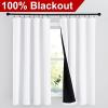 imageNICETOWN Full Shade Curtain Panels Pair of Energy Smart Rod Pocket Blackout Drapes for Guest Room Window Thermal Insulated Guest Room Lined Window DressingSilver Grey 52 x 72 inchPure White